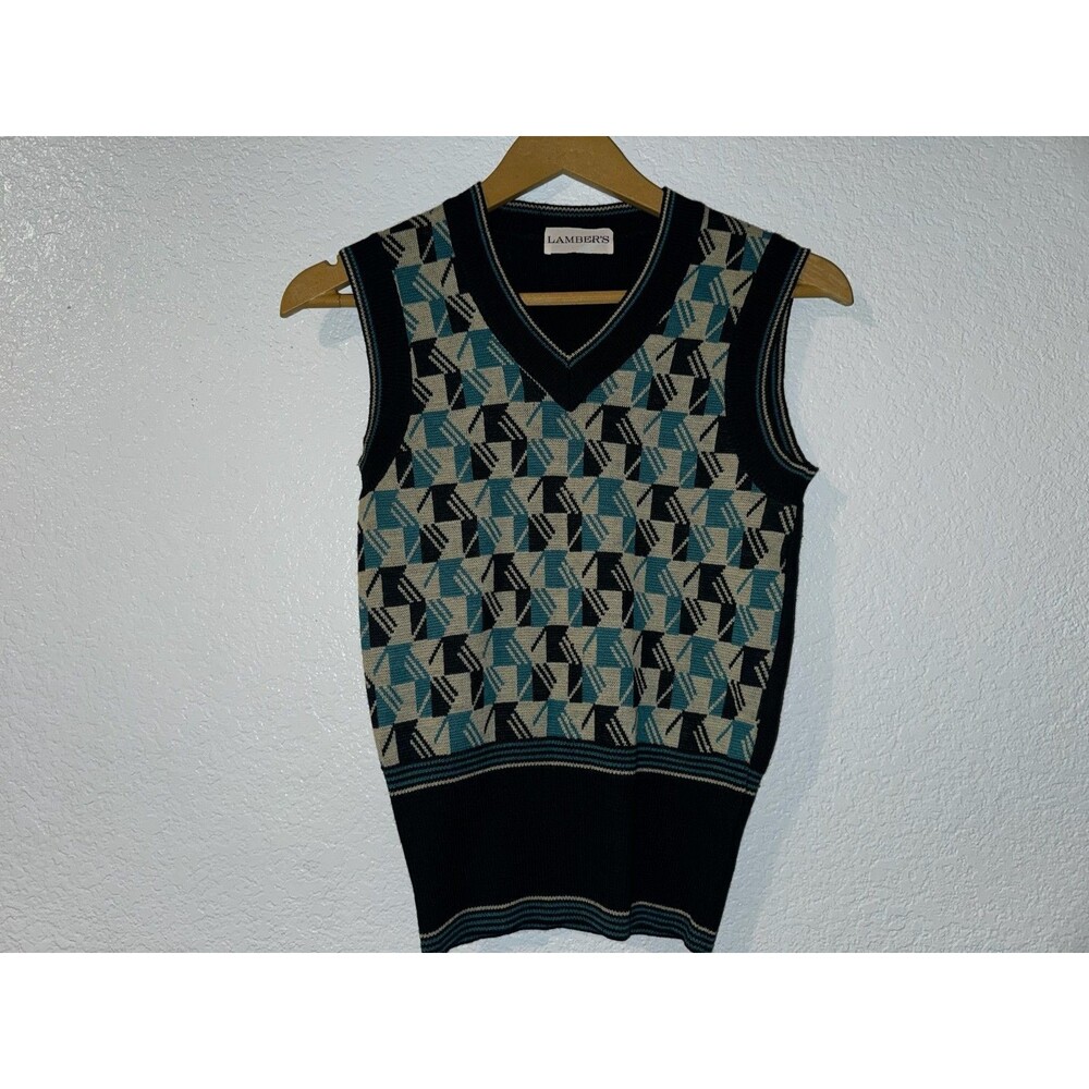 Burberry Boys Vintage Argyle Lambswool Sweater Vest Preppy 4Y Preppy Academia